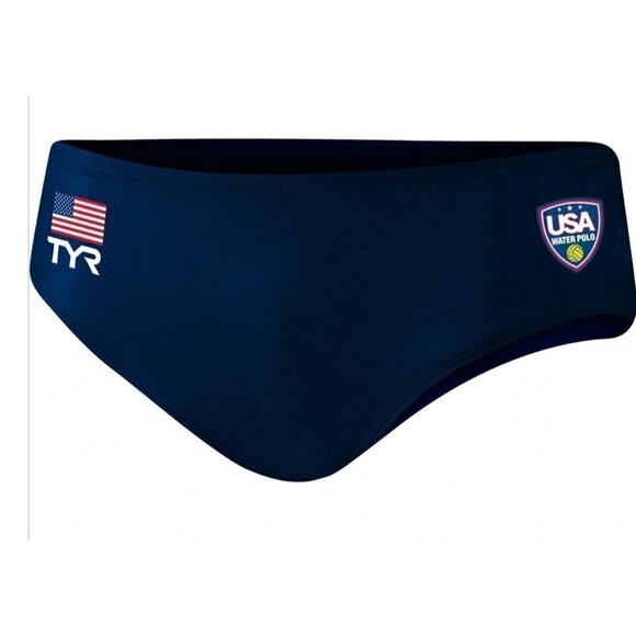 New TYR Water Polo Destroyer Swim Suit Mens 26 Navy Blue - Picture 1 of 5